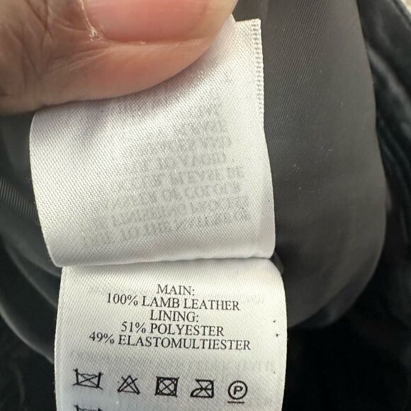 VICTORIA BECKHAM Lamb Leather Straight Leg Pants 8 - Picture 11 of 11